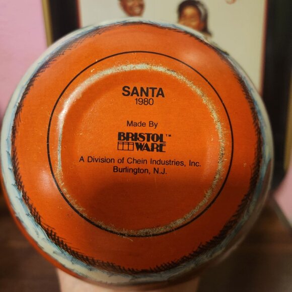 Vintage 1980 Bristol Ware Santa Claus Tobacco Tin Container Christmas Decor - Picture 4 of 5